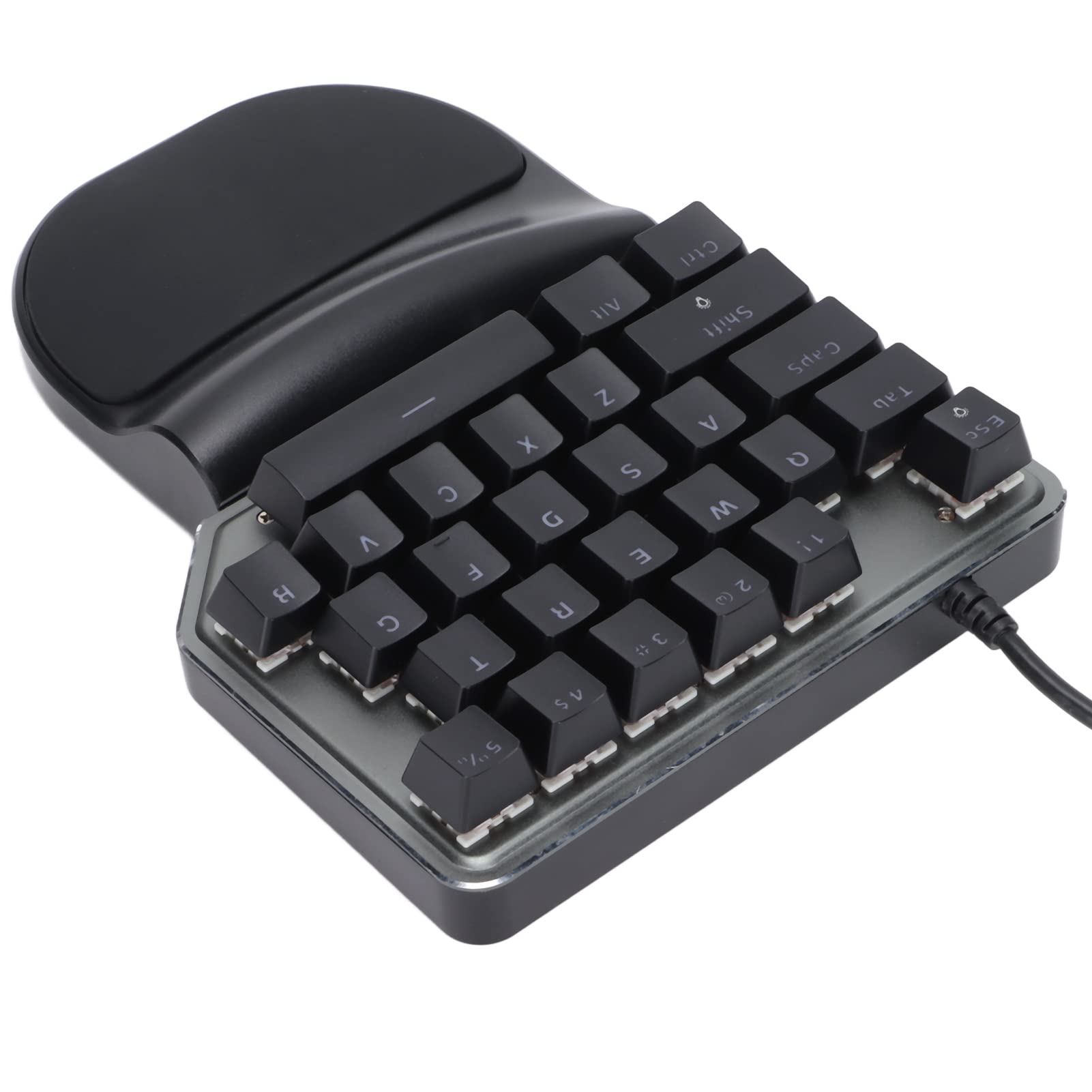 KIMISS Teclado de una sola mano, resistente al desgaste, agarre cómodo, videojuegos, accesorios de PC, teclados, juego mecánico, retroiluminado, accesorio para teléfono móvil con cable para PUBG XP