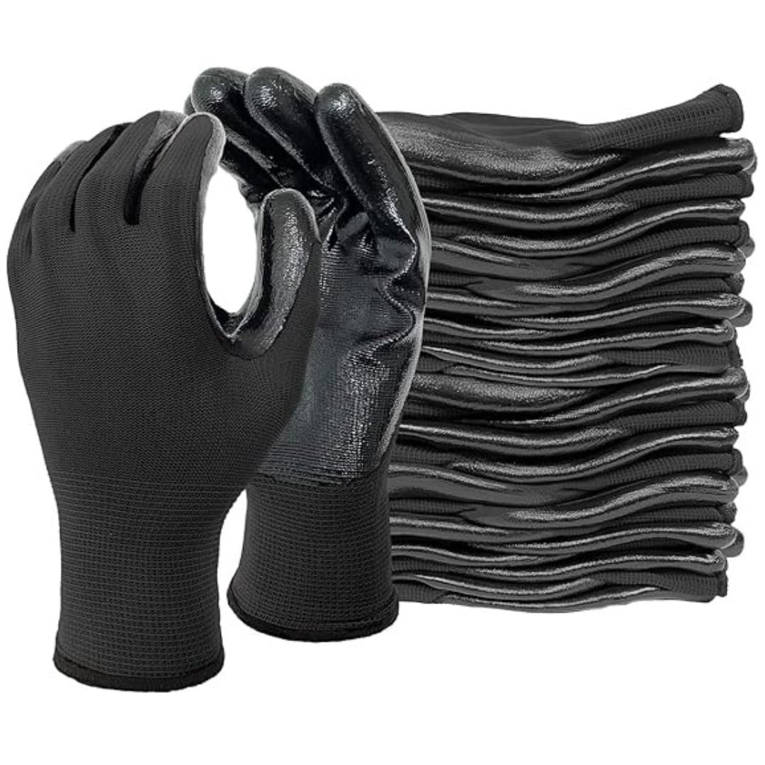 STYLERA Nylon Latex Coated Safety Hand Protection Work Gloves Industrial Material Handling Mechanical Risk Cleaning Car Wash Pet Care Grooming Agriculture Safety Hand Gloves (PACK OF 20 PAIR, BLACK) (B0CSPDJM3J) Amazon Price History, Amazon Price Tracker