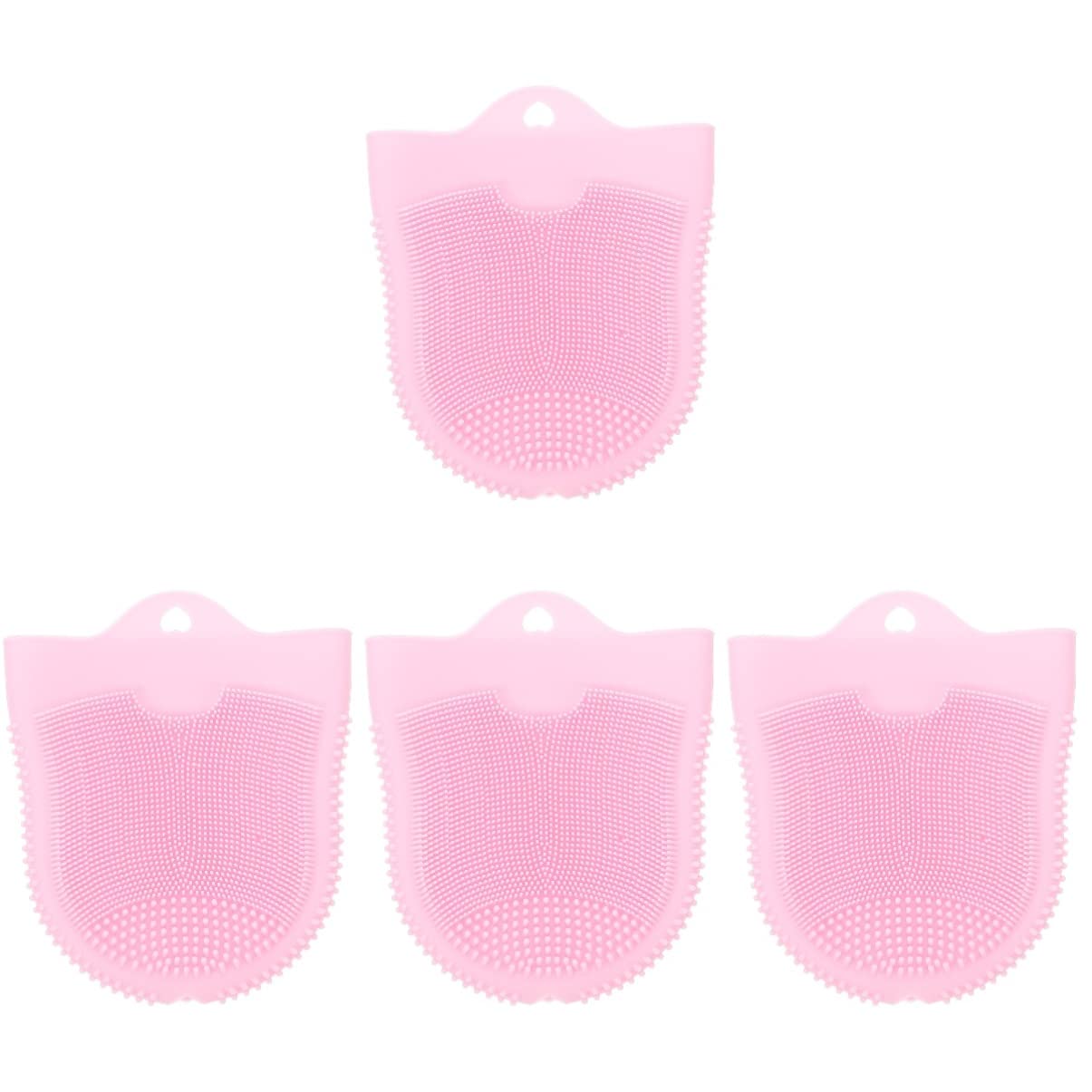 FRCOLOR 4pezzi Spazzola Per Detersione Viso Silicone Massaggio Facciale e Esfoliante Profondo Per Pulizia e Delicata Per Rimuovere Impurità e Eccesso Di Sebo Design Pratico e