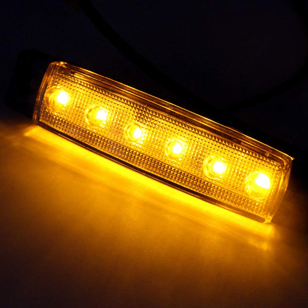 Maso 30PCS 12V 6LED SMD bianco & giallo & rosso indicatori di direzione luci laterali lampade di plastica per camion rimorchio camion