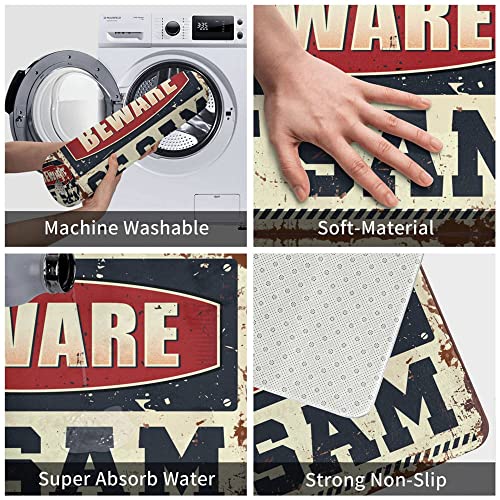 Paillasson d'extérieur durable avec message Beware of Sam grand format