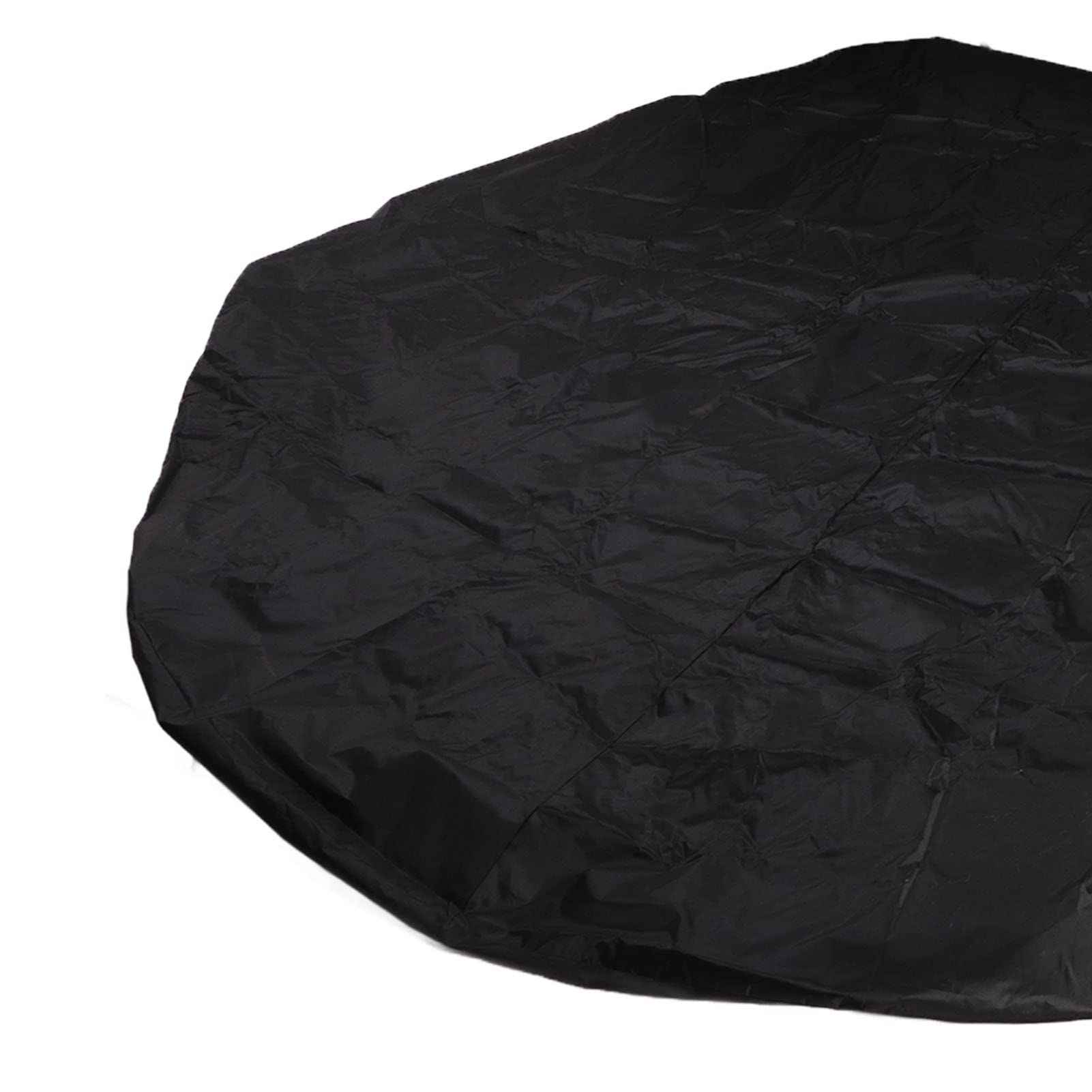 Cubierta de Piscina de 10 pies, Forma Redonda, Tela Oxford, Cubierta de Piscina de Invierno Negra a Prueba de Polvo para Parrilla de Barbacoa