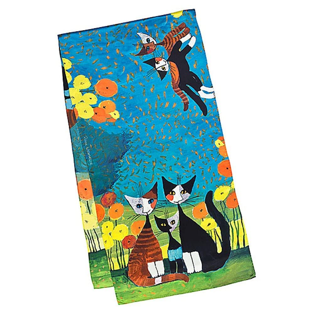 VON LILIENFELD apaszka damska 100% jedwab Rosina Wachtmeister All together motif scarf jedwabna apaszka 172 x 42 cm
