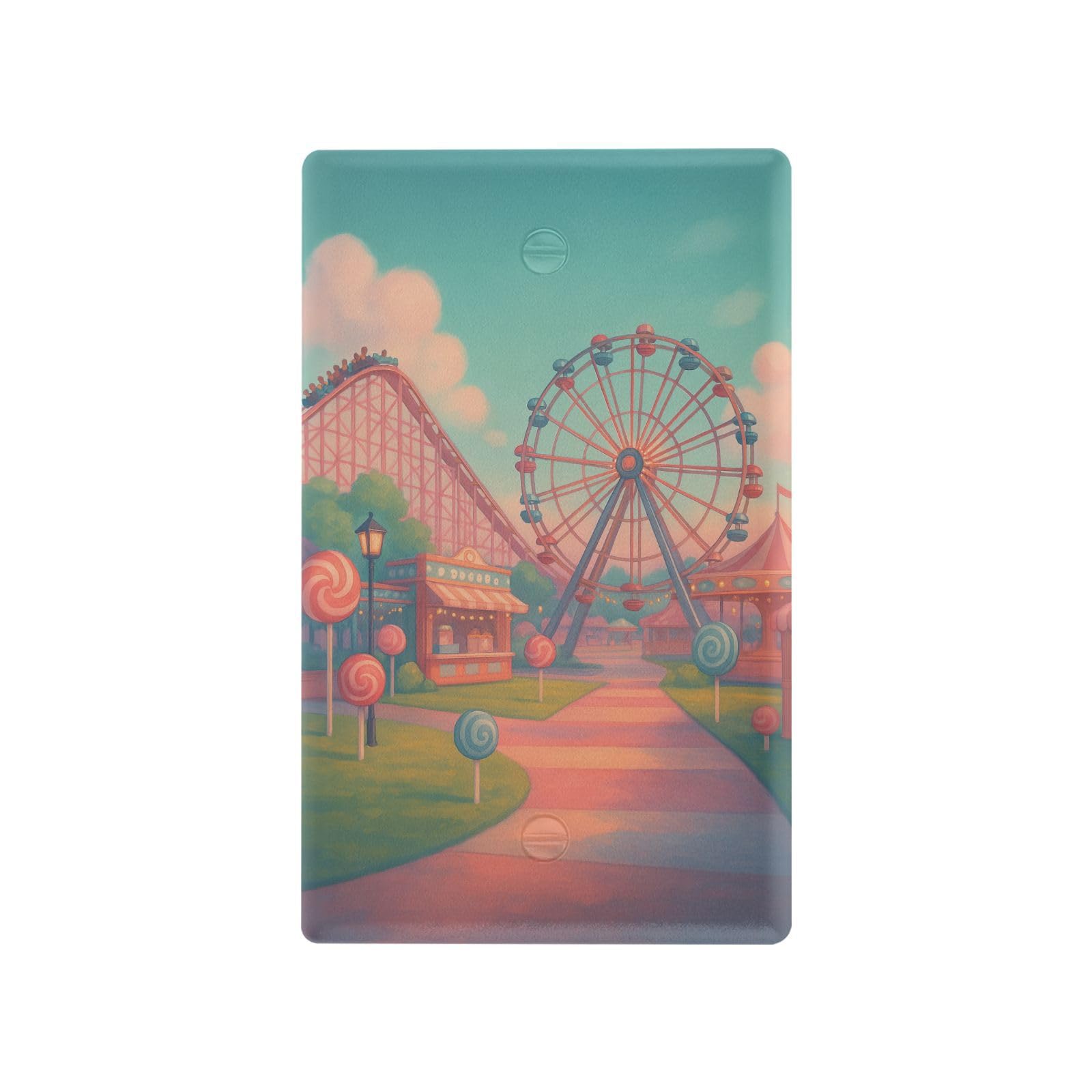 Pastel Amusement Light Switch Cover Decorative Receptacle Outlet Wall Plate Guard Plastic Wall Outlet Cover for Home Decor Room Office Bathroom (Unused Outlet Cover)