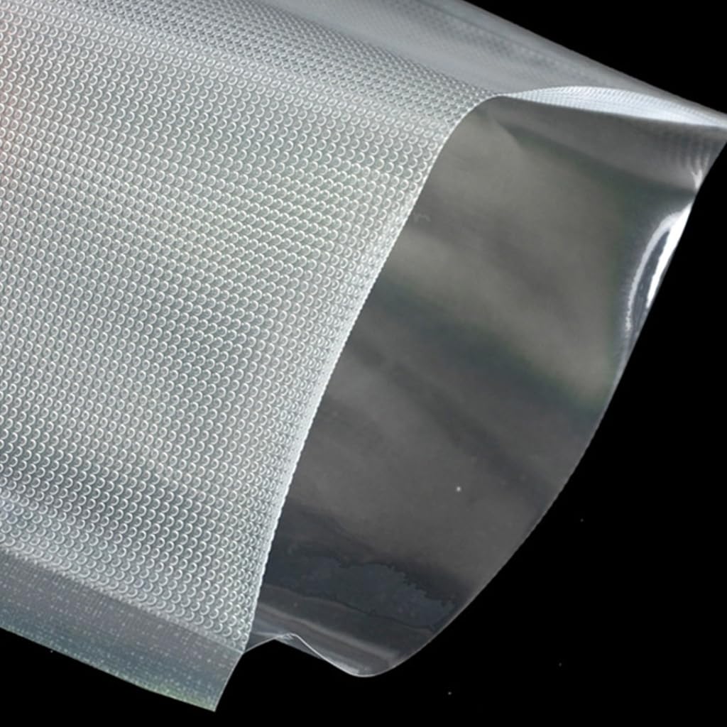 100 bolsas de envasado al vacío para sellado de alimentos, bolsa de almacenamiento transparente con textura