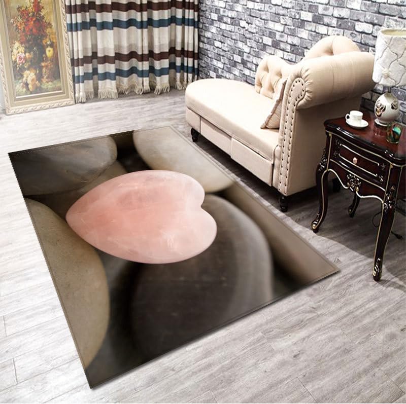 Tapis de chambre antidérapant et lavable rose fini les glissades