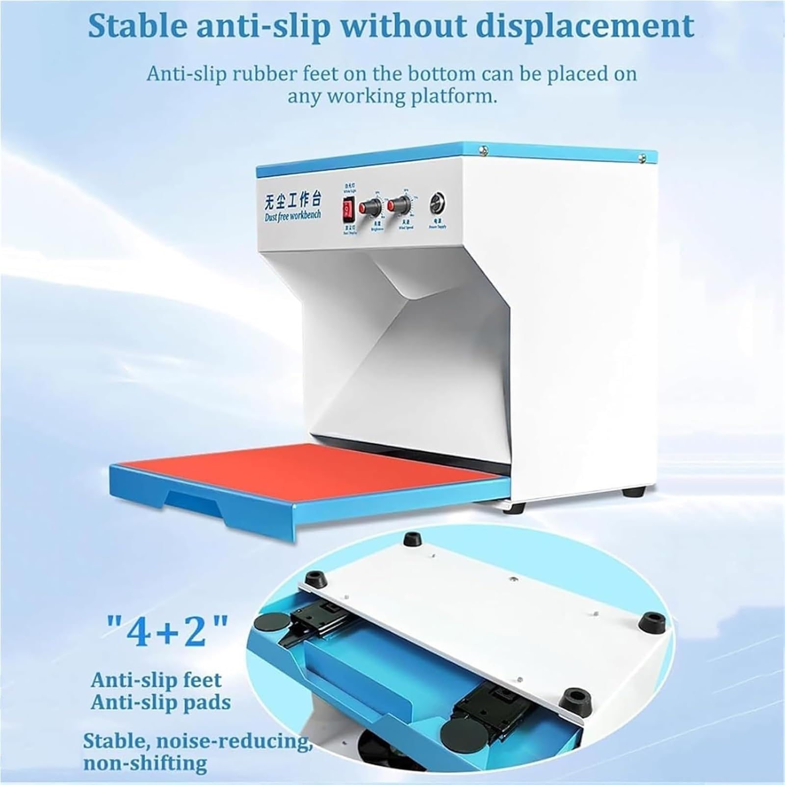 Laminar Flow Hood Clean Bench Workstation mit HEPA-Filter, staubfreier Luftstrom-Tisch für Handy-LCD-Reparatur, Werkstatt, Labor und Einrichtung
