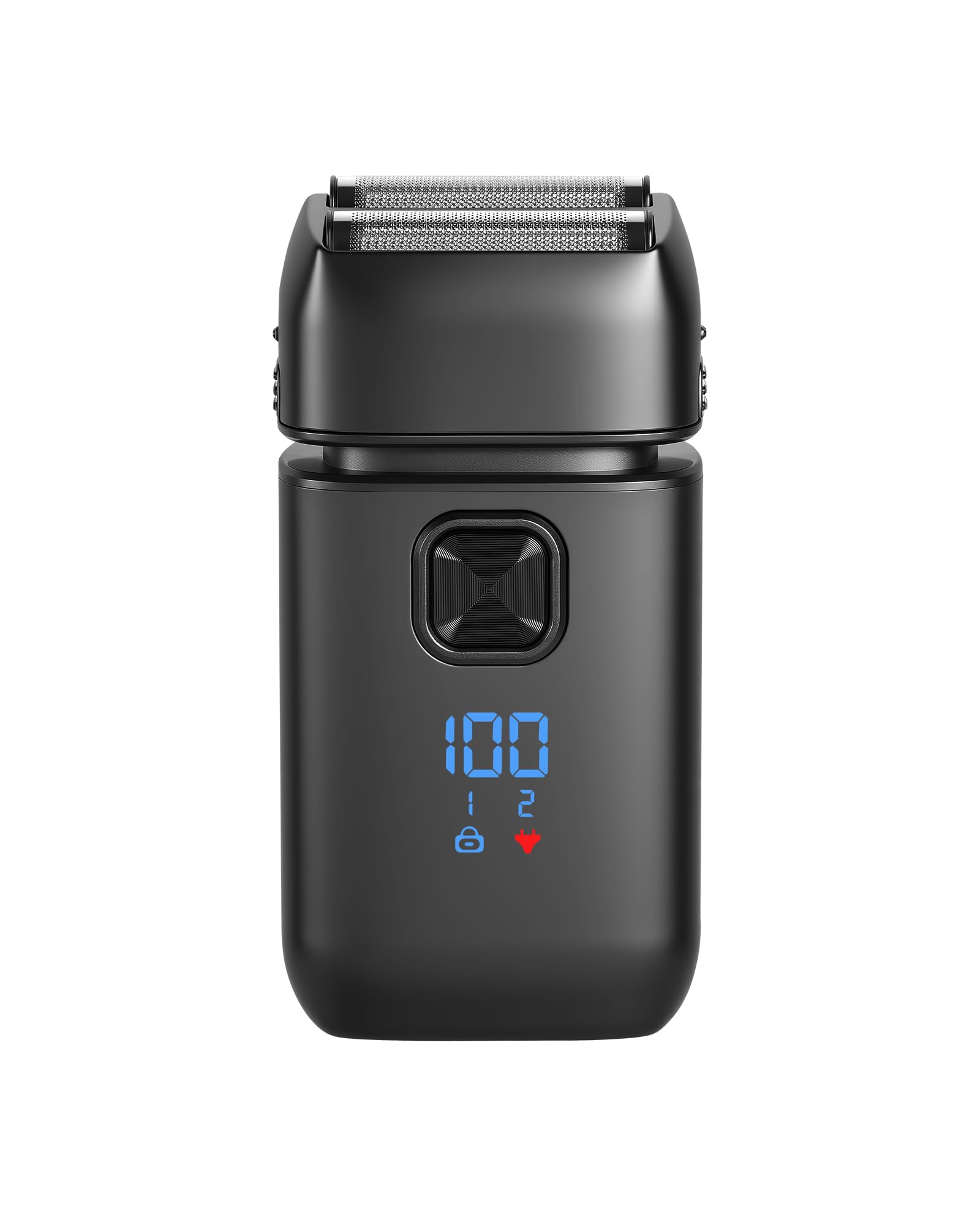 Rasoir Électrique Homme, Foil Shaver, Double Grille Flexible, IPX6 Étanche, 2 Vitesses, Écran LED, Recharge USB, Rasage Wet & Dry, Rasoir Barbe Portable avec Verrouillage Voyage