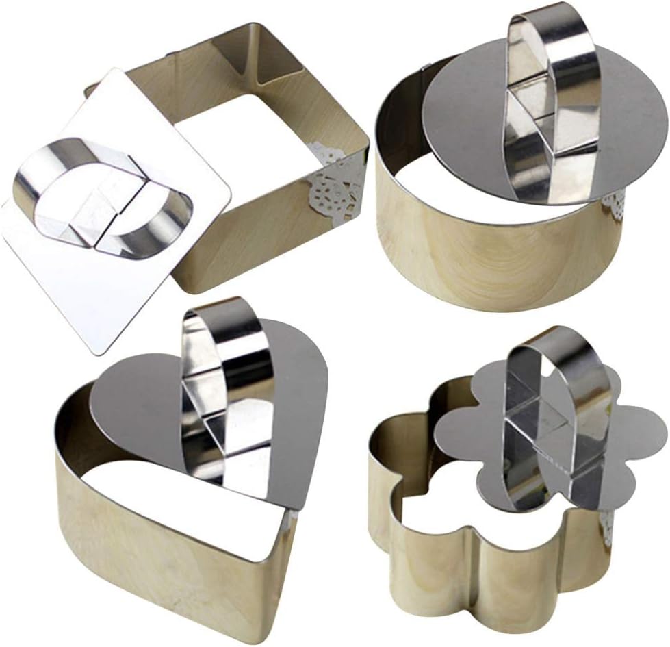 4pcs Circle Stencil Stainless Steel Cake Kids Cookie Cutter