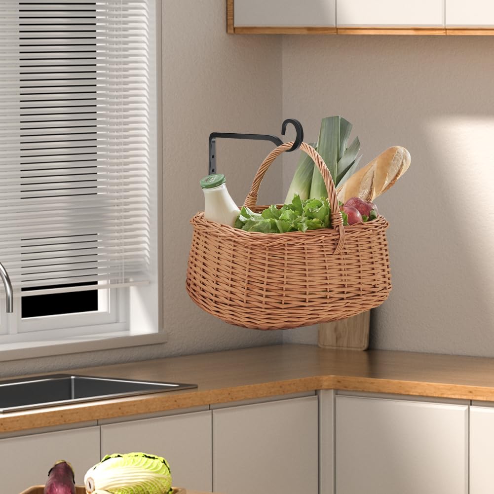 2 PCS Gancho, Maceta Colgante Gancho, Soporte de Cesta Colgante, para Plantas Colgantes, Comedero Pájaros Pared, Faroles, Campanas de Viento, Decoración de Jardín Exterior