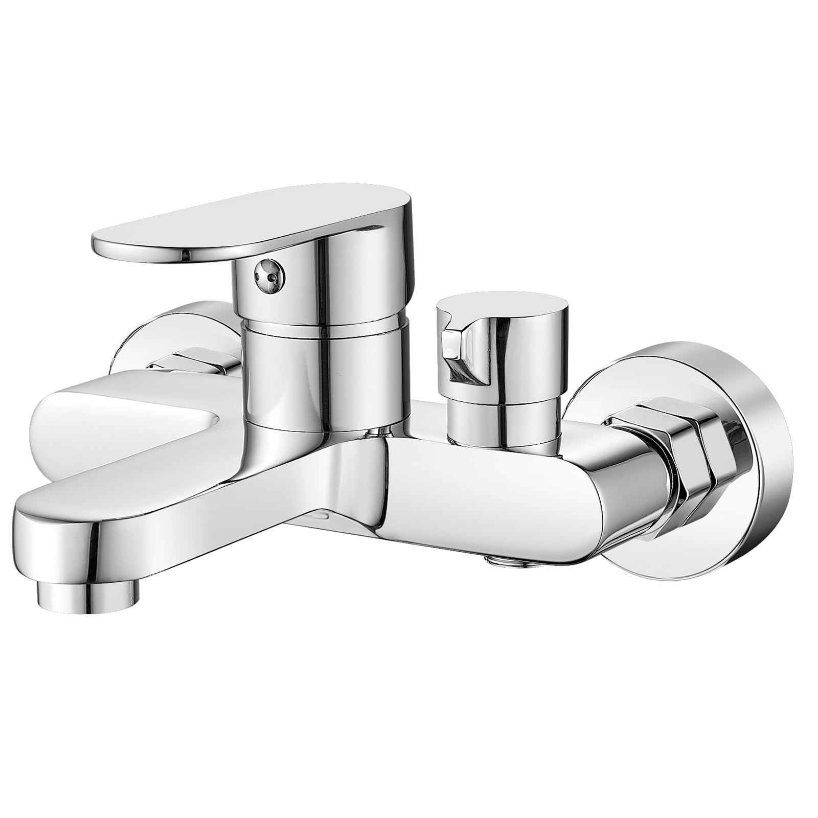 Badewannenarmatur Wannenarmatur Mischbatterie Badewanne Wasserhahn Einhebel Wandmontage Duscharmatur 1/2 Zoll Brauseabgang und Wannenfüll, Chrom Aufputz Wasserhahn für Dusche und Wanne