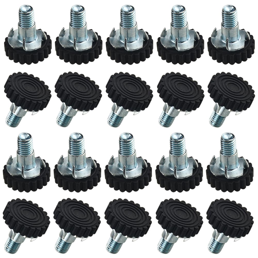 Tovot Black 20Pcs Adjustable Feet With Nuts M10 Table Feet Furniture Feet Screw-On Leveling Feet For Furniture Cabinet Chair(30×33Mm)