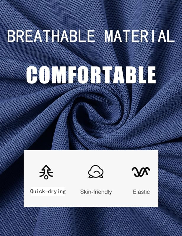 Men's 7 Inch Inseam Casual Shorts Elastic Waist Drawstring Lightweight Summer Shorts with Pockets - Image 3