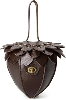 Vintage Style Creative Women's Small Waist Bag - Pine Cone Design Mini Coin Purse with Leather Strap (brown)