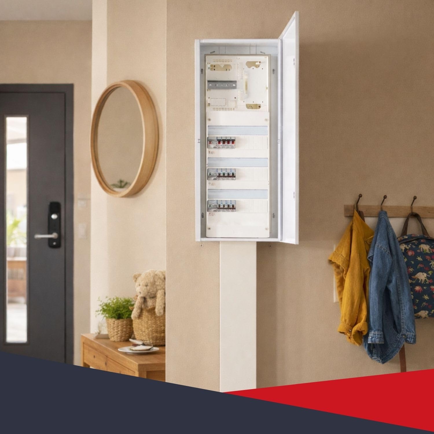 Caja de revestimiento para cuadros eléctricos de acero blanco - Dim. del paquete: 790 x 340 x 140 mm de altura – Marca ATOLE