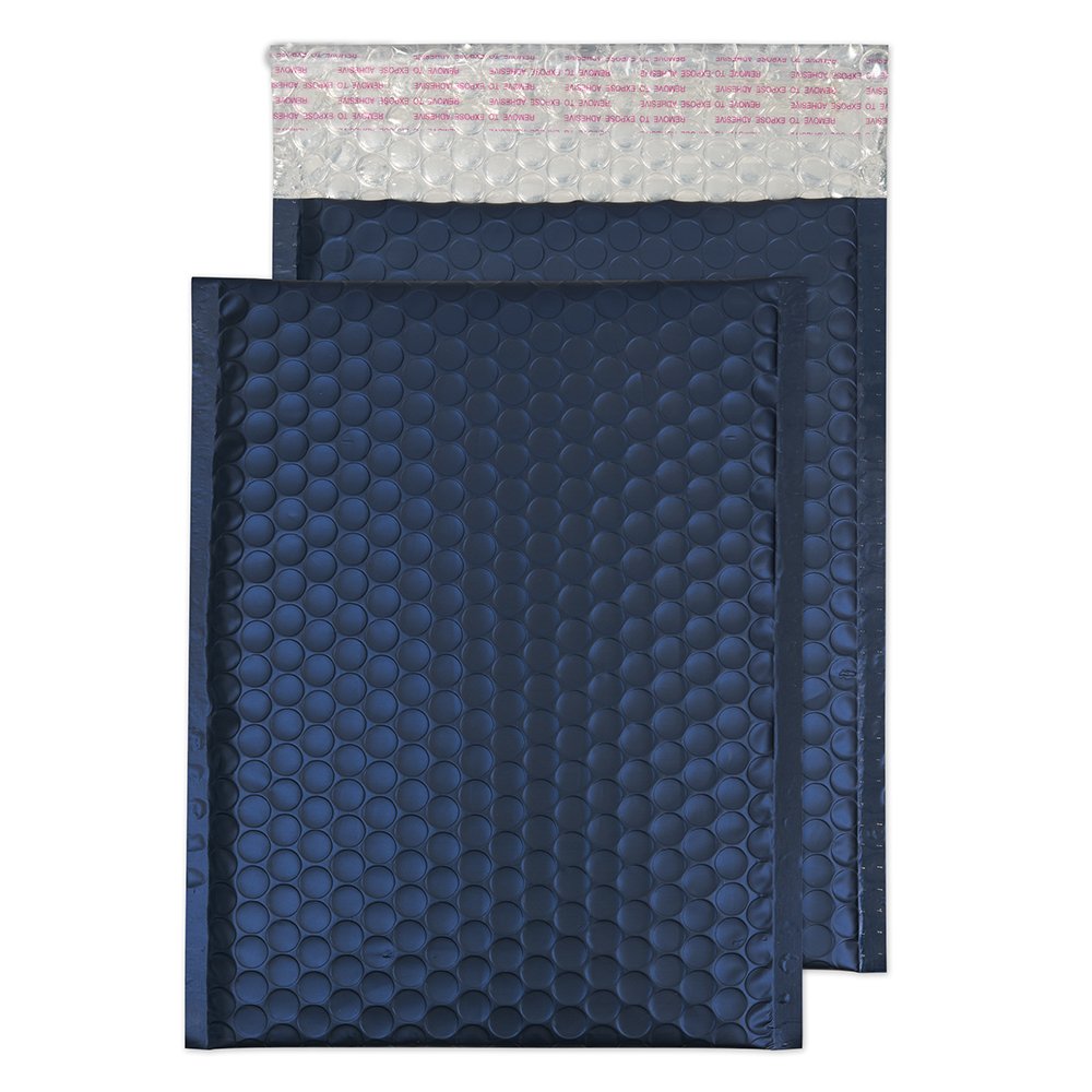 Blake Purely Packaging C5+ 250 x 180 mm Matt Metallic Padded Bubble Envelopes Peel & Seal (MTN250) Oxford Blue - Pack of 100