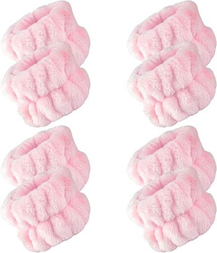 Ondder 4 pares de muñequeras para spa muñequeras para lavar la cara la muñeca la toalla para lavar la cara la cara los coleteros absorbentes para