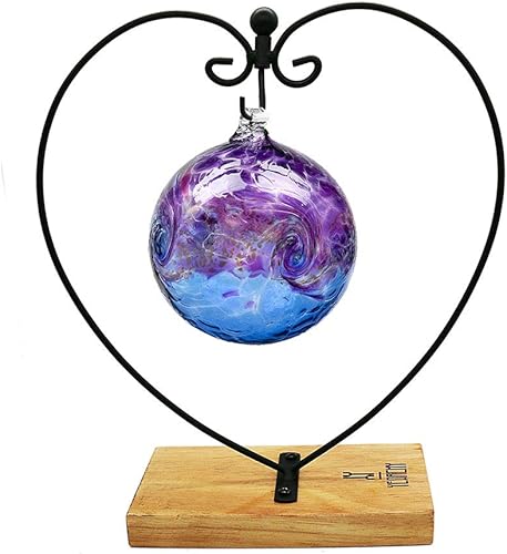 Miniatura 8 de Soporte de exhibición de adornos de metal, soporte de hierro para colgar terrarioimagen de vidrio (base de madera en forma de G, negro)