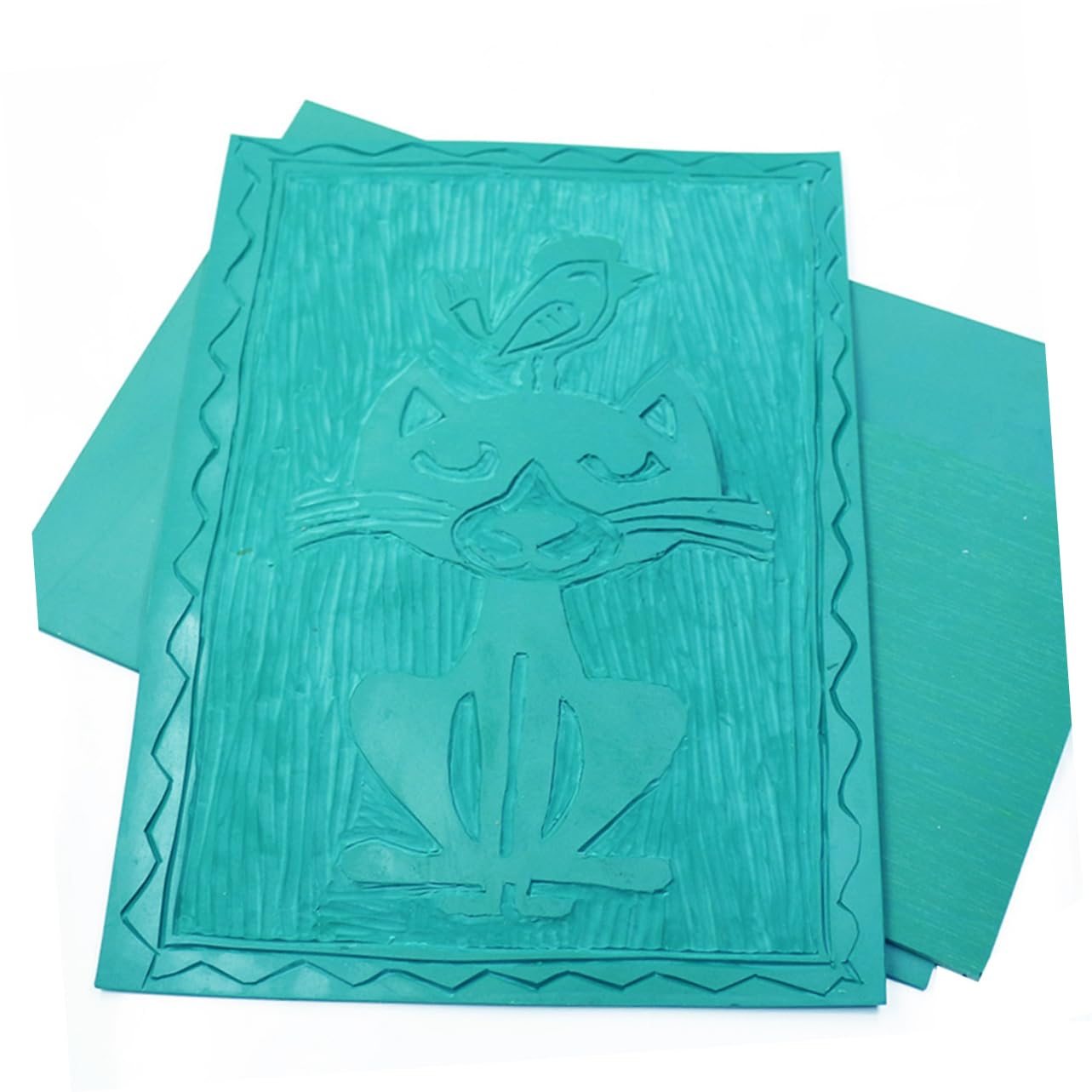 HOMSFOU DIY Carving Sheets for Kids 6pcs Safe PVC Glue Board Carving Rubber Sheets