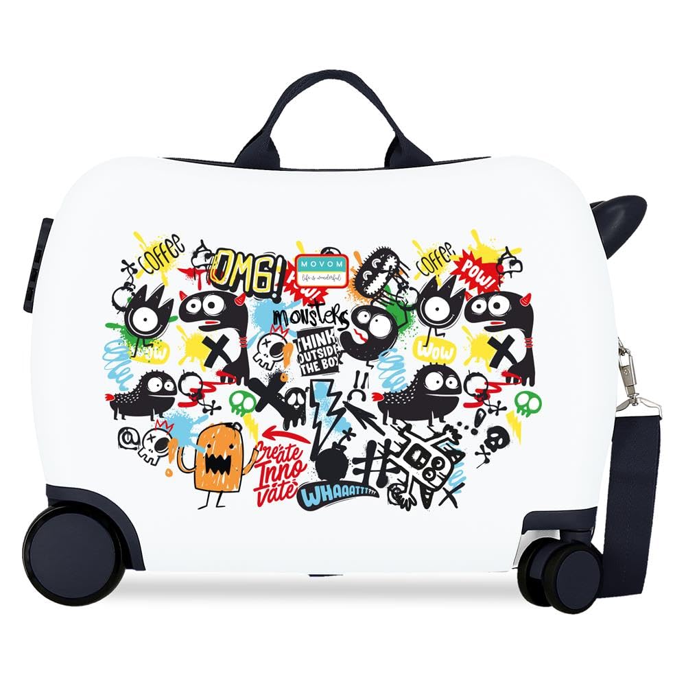 Movom Monsters Children's Suitcase White 50x38x20 cm Rigid ABS 34L 1.8 kg Hand Luggage