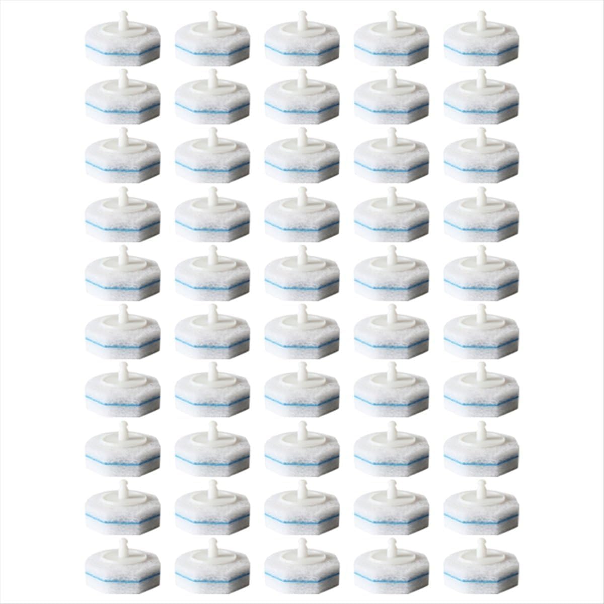 50Pcs Toilet Cleaning Sponge Heads Disposable Toilet Brush Bilayer Sponge Toilet Brush Refills Cleaning Wand Refills