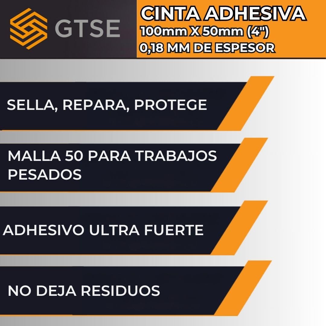 Gocableties - Cinta americana negra de 100 mm x 50 m - Cinta de tela resistente, ancha, adhesiva e impermeable - Para reparar, fijar, agrupar, reforzar y sellar - 1 rollo