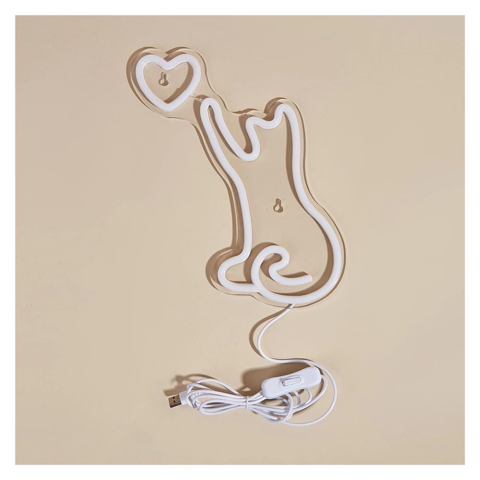 XENITE Luces Art Decoration Christmas Letrero De Neón LED Con Forma De Gato, Luz Alimentada Por USB, Arte De Pared Para Sala De Juegos, Decoración De Pared Para El Hogar, Habitación De Niños
