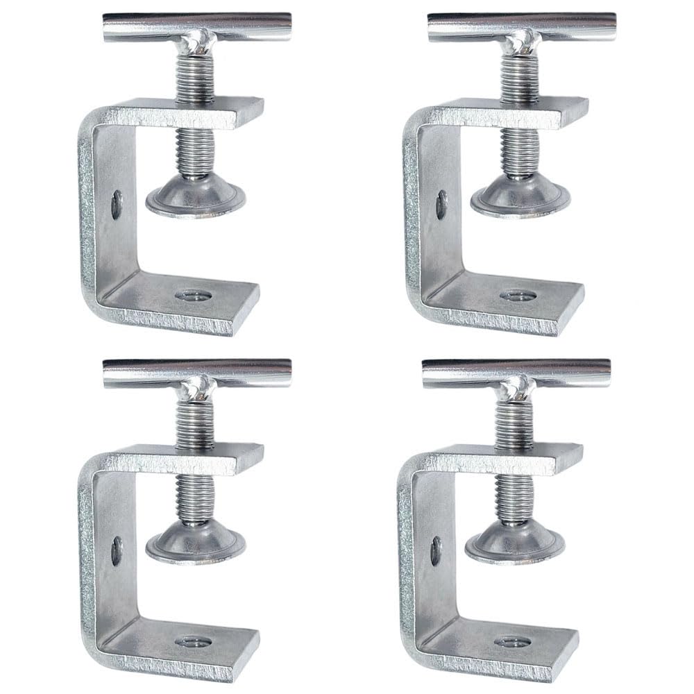 100m 4 Pack C Wood Tiger Clamps, Adjustable C-Clamp Set Stainless Steel Lifting Rings C Clamp for Woodworking, Welding, and Building