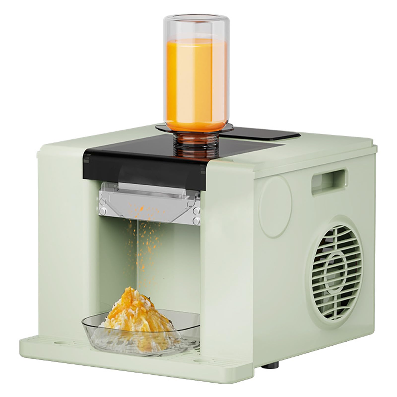Pequeña Trituradora De Hielo Eléctrica, Máquina De Hielo Nieve Totalmente Automática, Máquina Portátil De Hielo Raspado Y Máquina De Conos De Nieve para Bar En Casa, Cocina Green