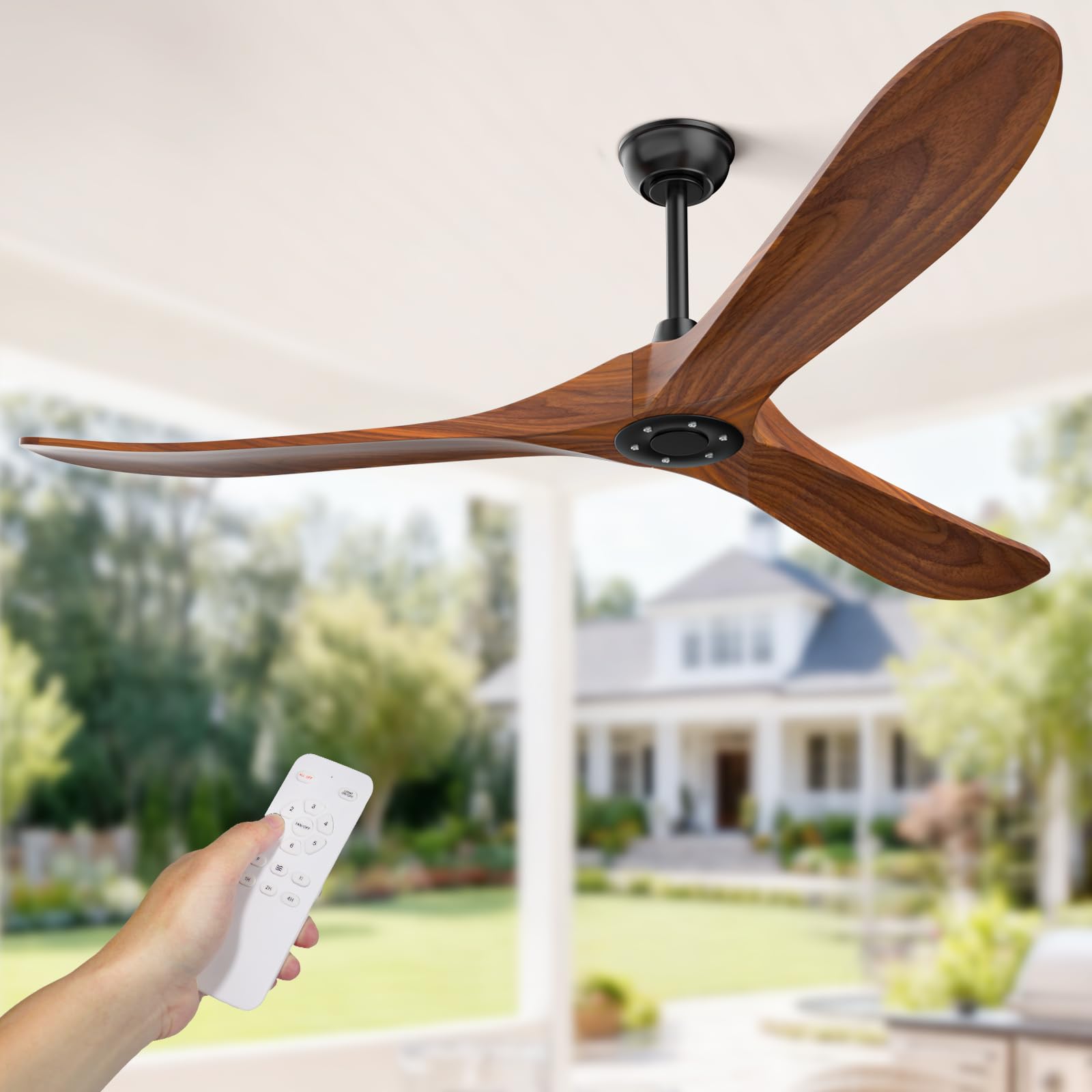 Amazon.com: Obabala Ceiling Fan no Light,60 inch Outdoor Ceiling