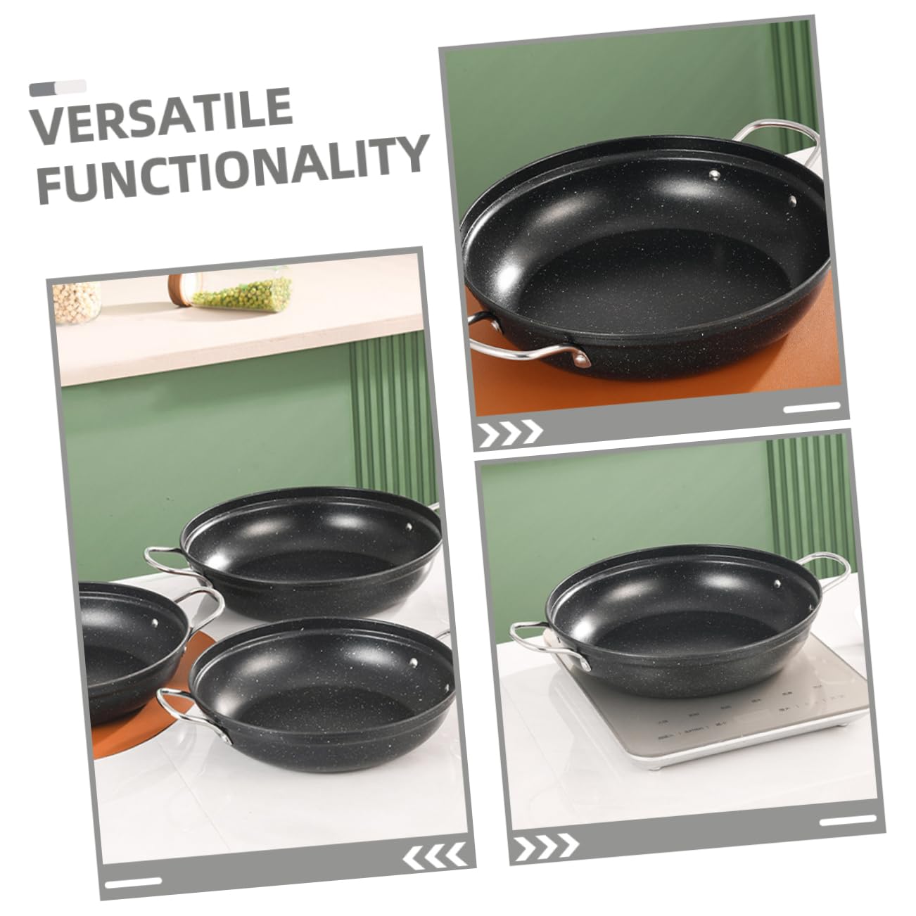 Amazon | Mikinona ステンレス製中華鍋 丸底調理鍋 ダブルハンドル付き