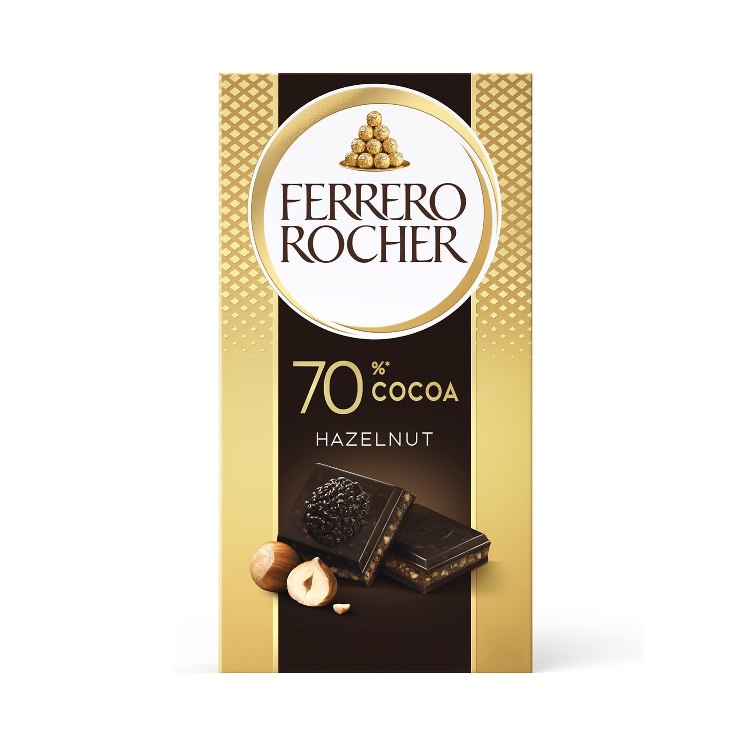 Ferrero Rocher Dark Chocolate Bar, With Hazelnut And Cocoa Filling, Featuring 70% Cocoa Content In The Outer Layer 90g DECADENT (Product Of Italy)-image-17