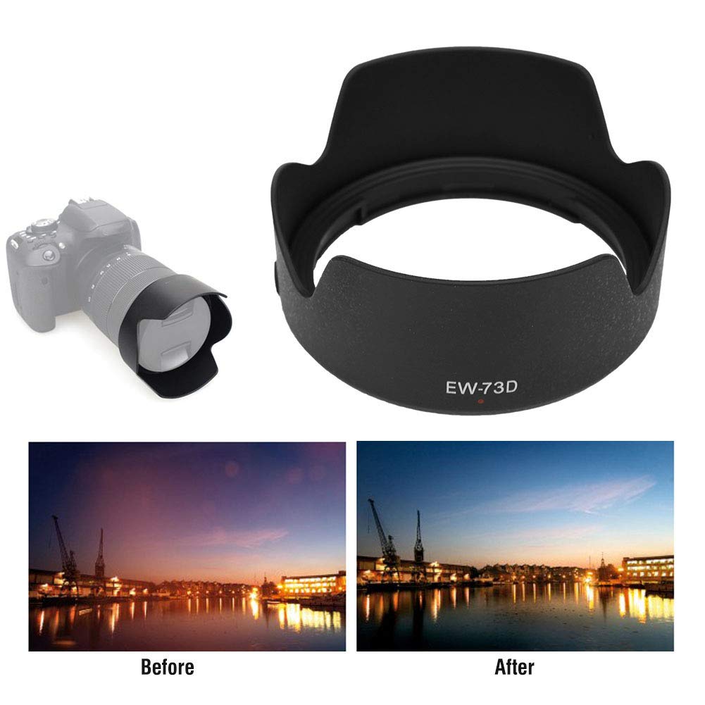 Pare-soleil Dpofirs EW-73D Pour Objectif Canon EF-S 18-135mm F/3.5-5.6 IS USM – Protection Contre Les Reflets Et Intempéries
