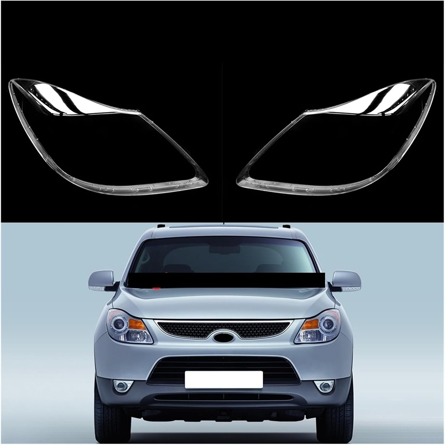 lyjstore Auto Head Lamp Light Case Compatible For Hyundai Veracruz 2007-2012 Car Front Headlight Cover Lampshade Lampcover Caps Headlamp Shell