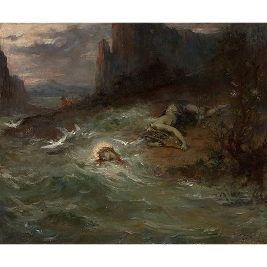 FADISA Pinturas Murales Pintura De Impresion Pinturas famosas La muerte de Orfeo de Henri-leopold Levy para decoraciones del hogar 60x90cm