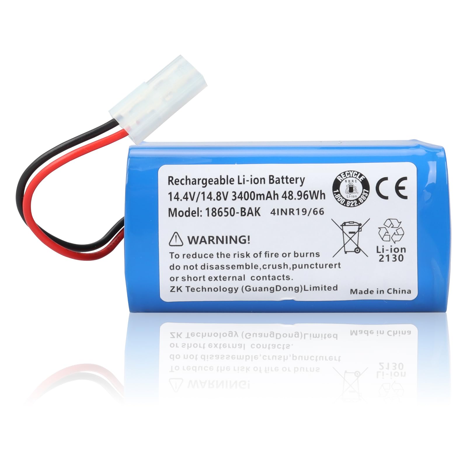 MXJFYY 14.4V 3400mAh Li-ion Replacement Battery Compatible with Xiaomi Mijia G1/Robot Vacuum E12,Mi Robot and Phicomm X3 & Panasonic MC-WRC53, Puppy R30/R30 Pro, R35 & Flyco FC9601/FC9602