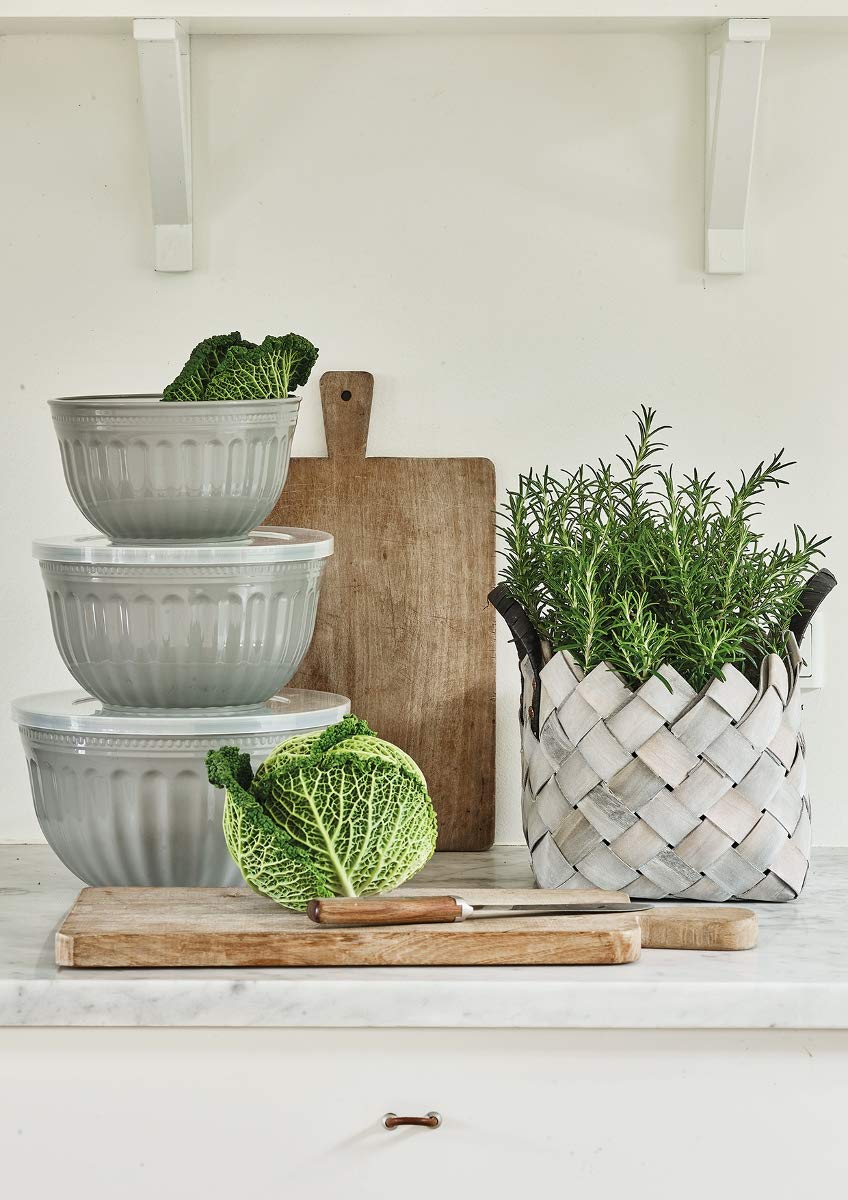 GreenGate - Schüssel mit Deckel - Alice - Kunststoff - grau - 3er Set