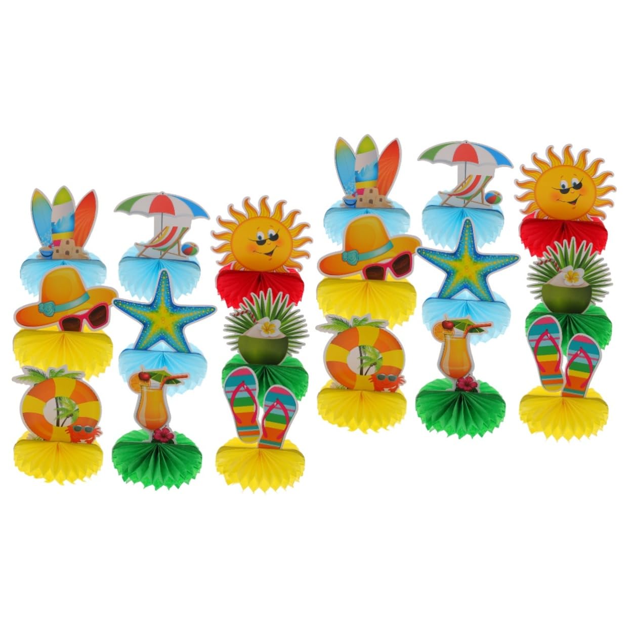 Abaodam 2 Set Ornamenti Estivi A Nido d'Ape Decorazioni Ghirlanda Arredamento Party Natale Addobbi Hawaiani per Feste Fornitura del Partito Decoro A Nido d'Ape in Tessuto Carta 9 Pezzi * 2