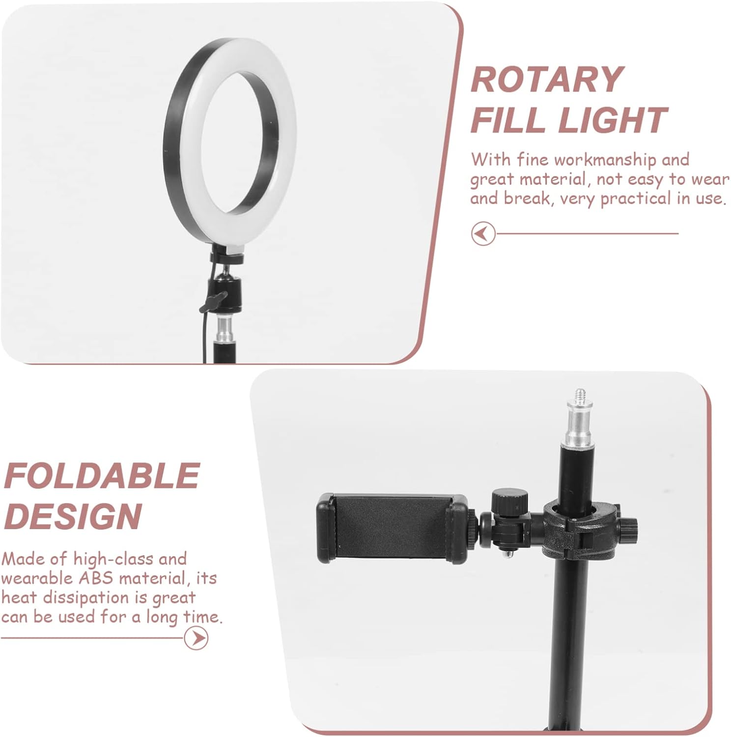 Angoily 1set Multifunctional Led Light Tripod and Phone Holder for Live Streaming Photography Video Conferencing and Makeup Rotating Color Temperatures Portable Design