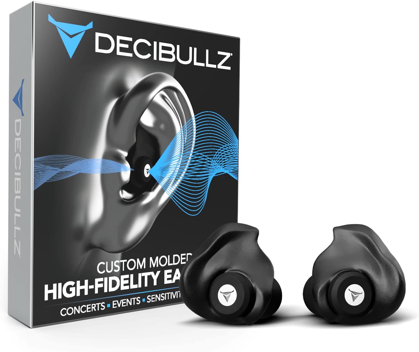 Decibullz Moldable Ear Plugs for Concerts, High Fidelity Hearing Protection for Noise Reduction & Sensitivity, Noise Cancelling Earplugs Perfect for Musicians, Recording Artists, Festivals