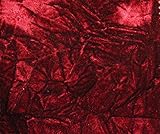 Crushed Flocking Velvet Upholstery/Curtain Fabric 10 Colors 60' by The Yard (RED)