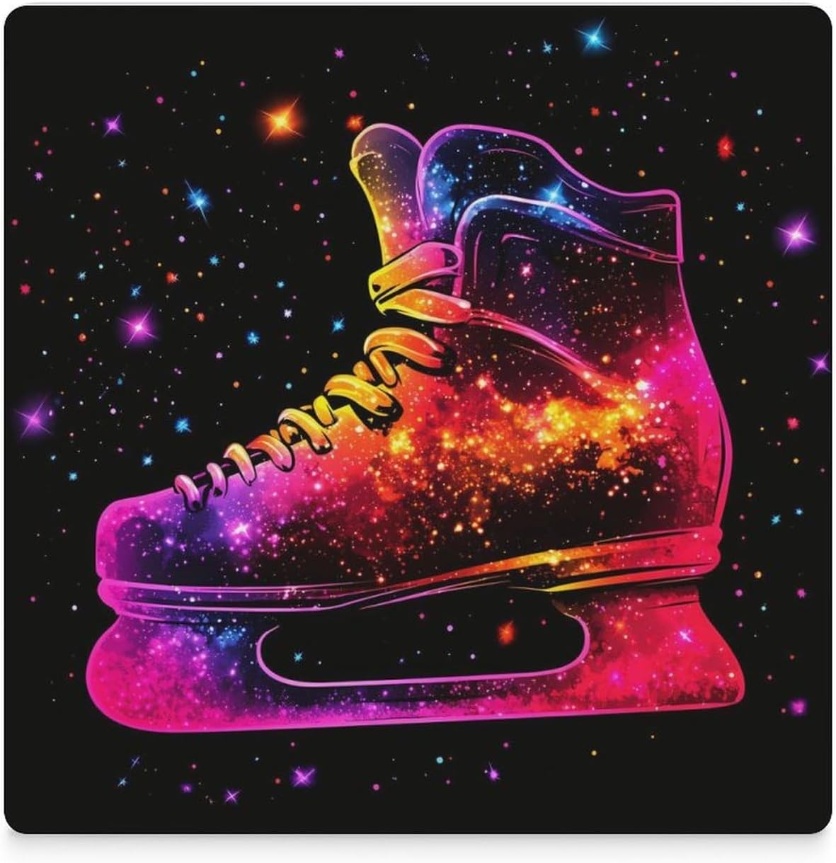 Skating Space Boot Funny Ceramic Coasters for Drinks Absorbent Cup Holder Tabletop Protector with Cork Base