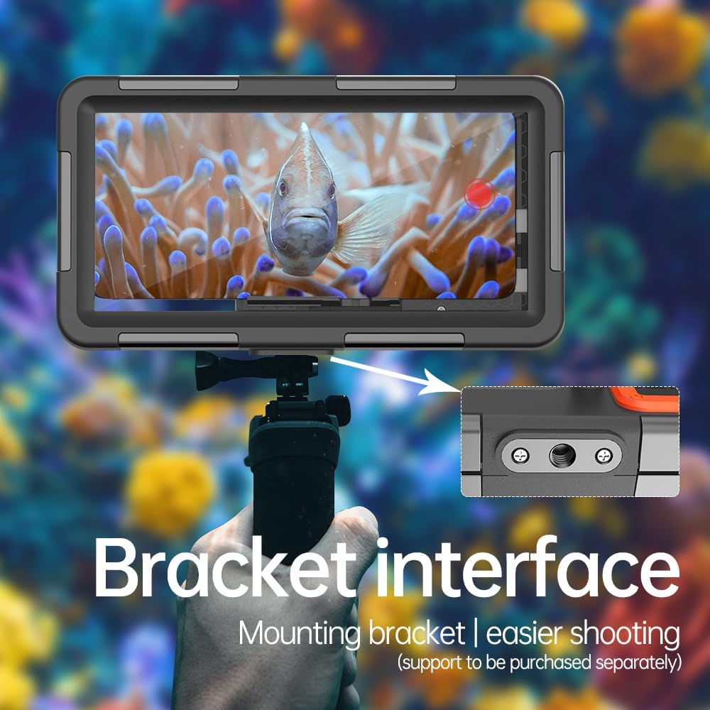 𝟐𝟎𝟐5 Underwater Snorkeling Diving Phone Case for Phone 16/15/14/13/12/11 Pro Max/XR/XS/X Galaxy S8/S9/S10.[50ft/15m] Professional Scuba Dive Waterproof Case Underwater Photo Video Black