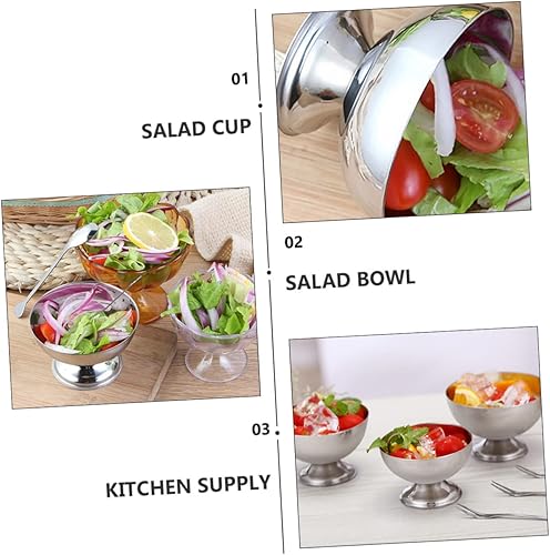 Miniatura 7 de Luxshiny Cuenco de helado de acero inoxidable, cuencos de postre para servir, Sundae con pies, tazas de yogur, taza de caramelo, platos de