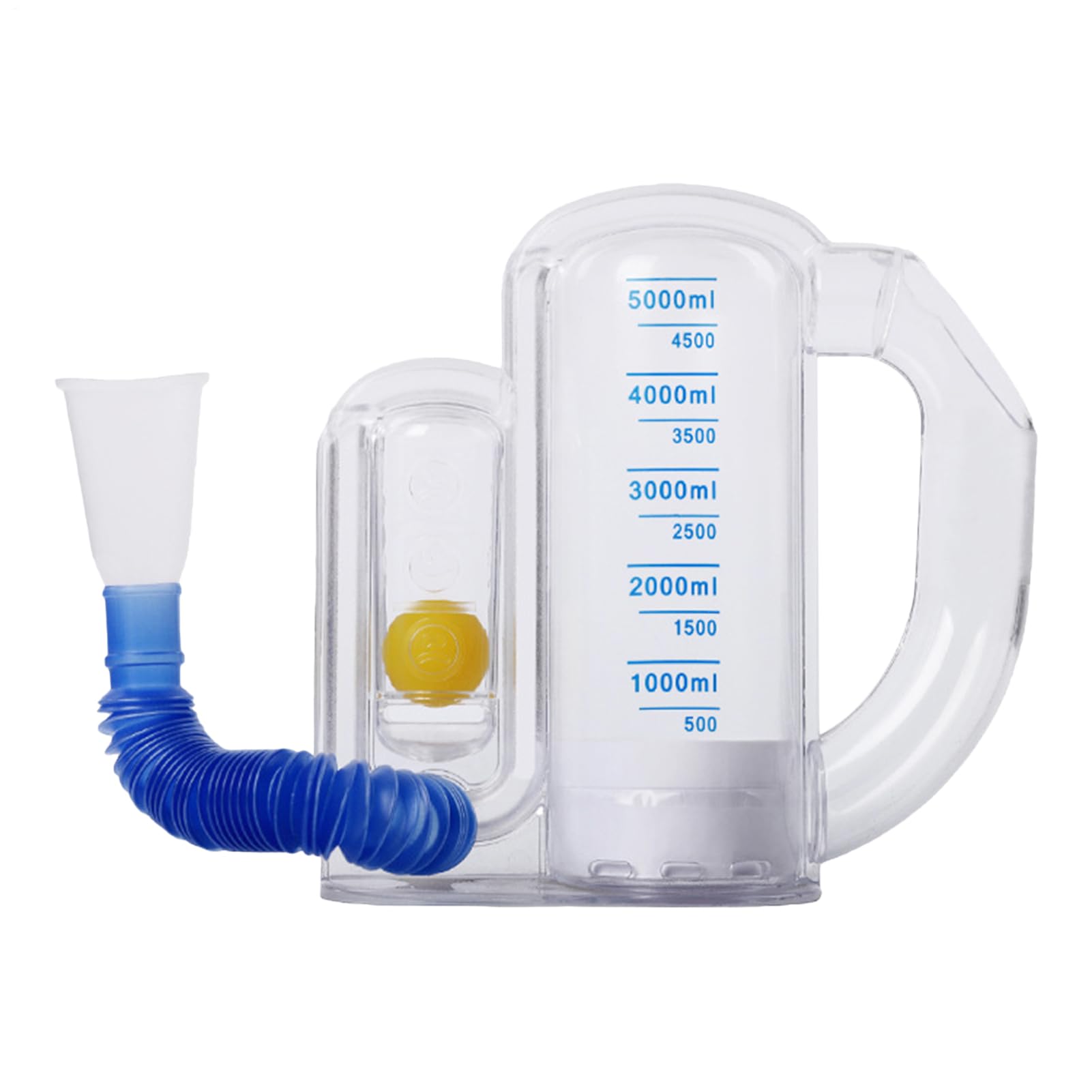 Spiromètre Appareil d'entraînement pulmonaire pour le renforcement des voies respiratoires avec indicateur de débit 5000 ml Pour la salle de gym, le jogging, les athlètes