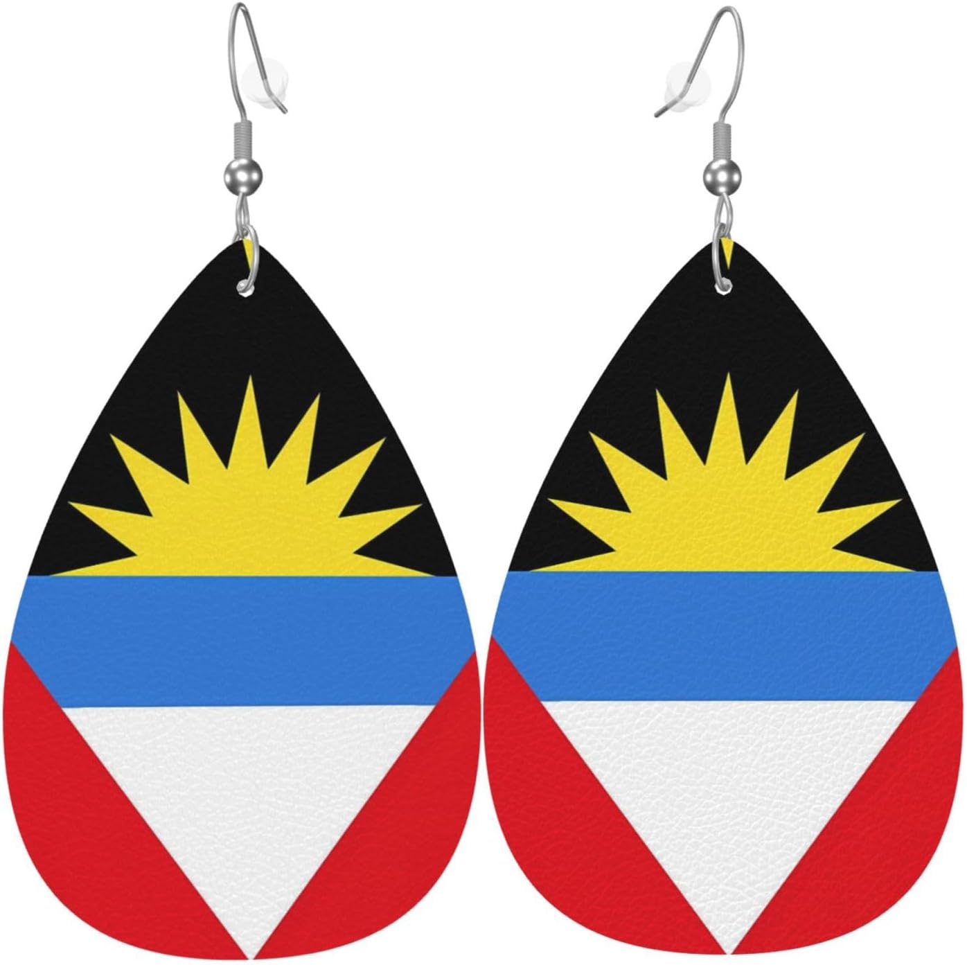 Country Flag Teardrop Earrings For Women Lightweight Leather Dangle Earrings Patriotic Jewelry Gifts