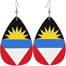 Country Flag Teardrop Earrings For Women Lightweight Leather Dangle Earrings Patriotic Jewelry Gifts