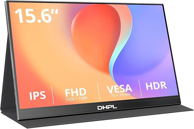 Écran Portable 15.6", IPS FHD 1080P – Écran d'extension USB-C/Mini HDMI avec Haut-parleurs intégrés, Compatible avec Laptop, PC, Mac, PS5, Xbox, Switch
