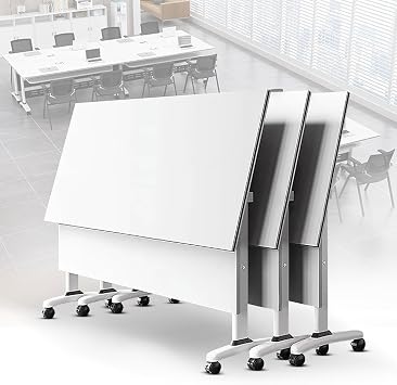 Conference Table Folding Conference Tables,Conference Room Tables With Flip-Top Design,Mobile Trainning Table Rolling Meeting Table With Caster Wheels,Foldable Meeting Tables A 8pack120*60*75