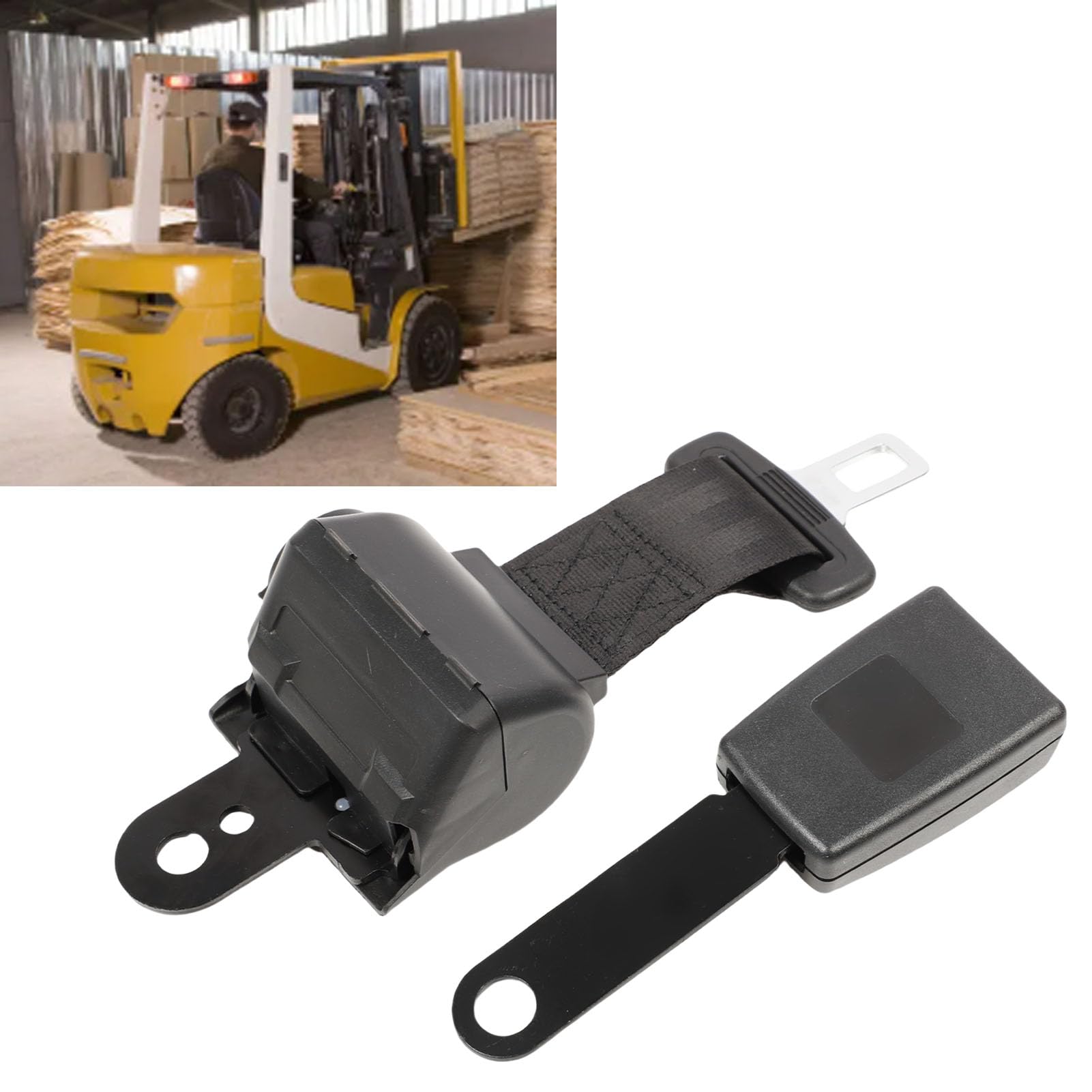 Goshyda Cintura di Sicurezza del Carrello Elevatore Universale, Cintura di Sicurezza Retrattile Regolabile 41 Pollici, Sostituzione per Veicoli di Giardinaggio Ingegneristica per